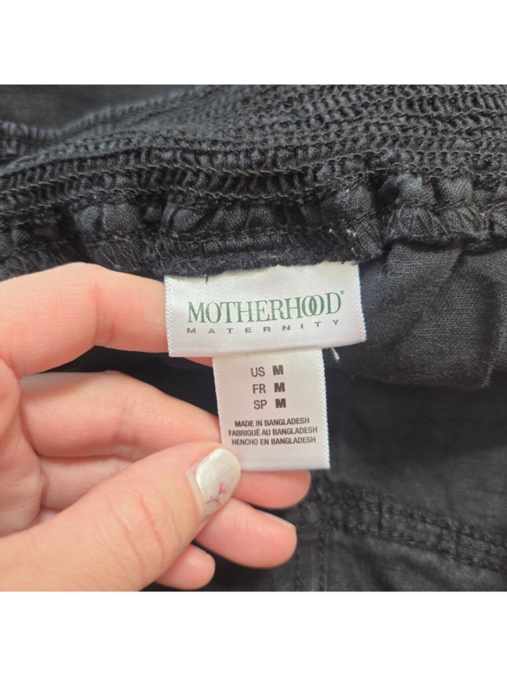 BUNDLE (2) Motherhood Maternity 100% Linen Pants Elastic Pull-On Size M - Picture 16 of 16